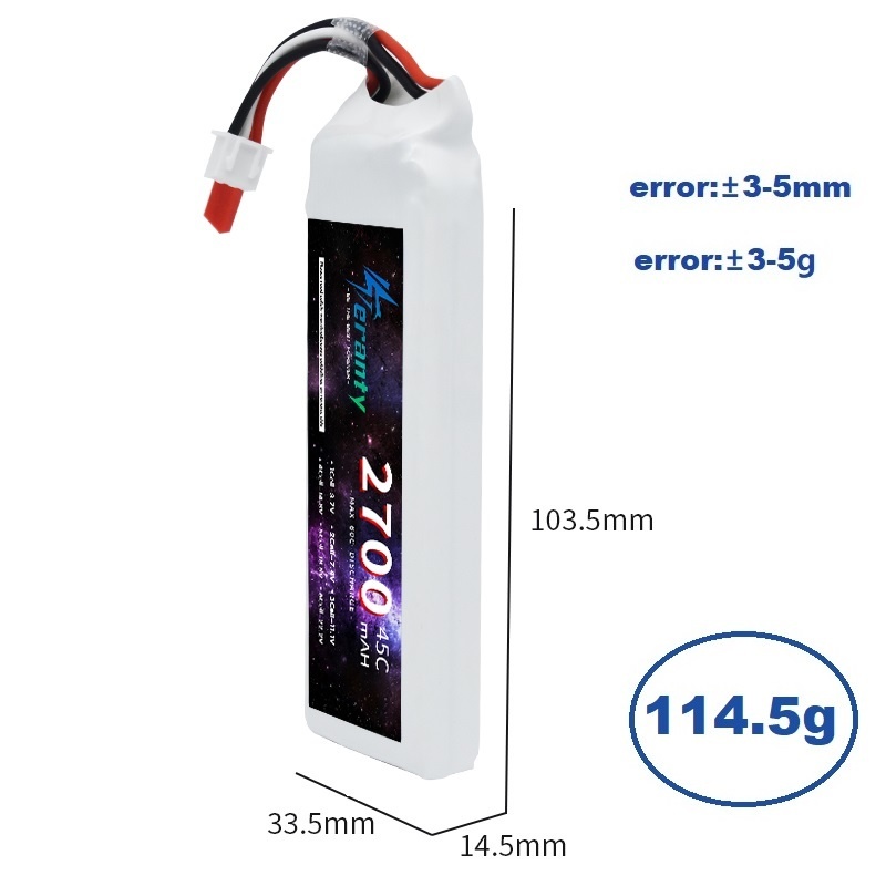 1/3PCS 2S 7.4V Lipo Battery 27 - огляд і ціна Drone Racing Battery
