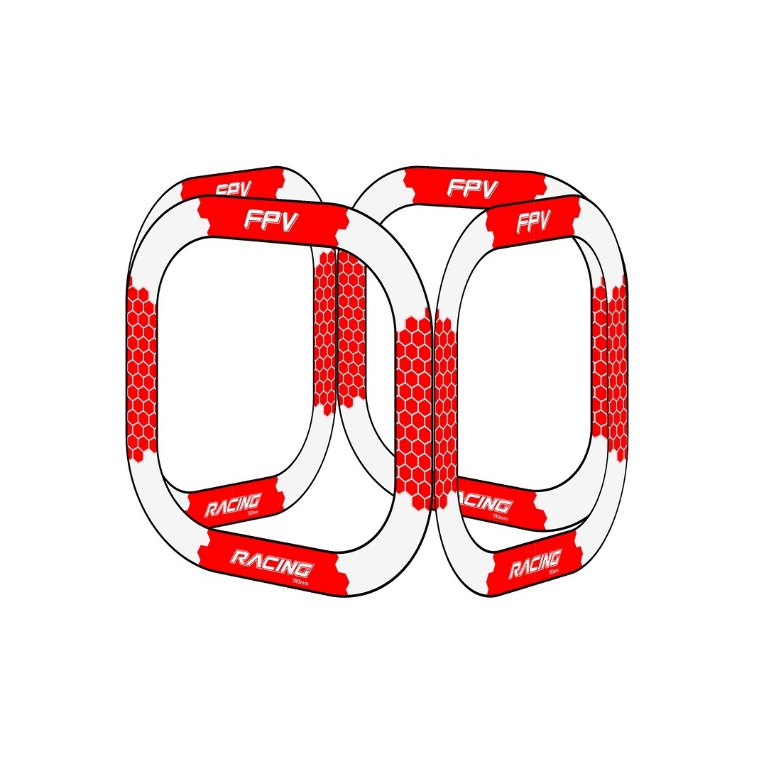 780mm FPV Racing Gate Goal Wit - огляд і ціна Drone Racing Flag